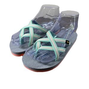 Teva Kids' Olowahu Sandal Size 3 Mint Green Coral NEW 1019539C Girls